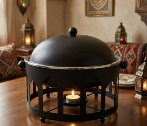 Ensemble de 3 casseroles arabes de qualité supérieure, design luxueux, en acier inoxydable émaillé, écologiques, compatibles gaz et induction - Product Image 2