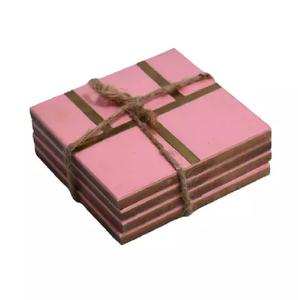 Incrustation de laiton Design Rose Couleur Résine Coaster Ensembles Élégant Meilleure Qualité Tendance Résine Coaster En Vrac Quantité utilisation pour Restaurant - Product Image 1