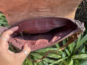 Sac à bandoulière élégant en cuir de vachette véritable avec poils, sac à main tendance pour femme - Product Image 6