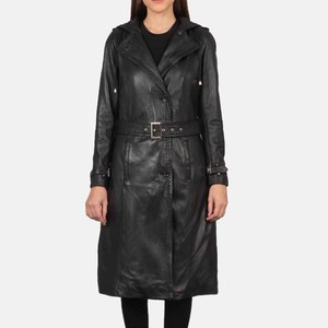 เสื้อโค้ทหนังยาวสำหรับผู้หญิงเสื้อโค้ทหนังระบายอากาศได้ดี - Product Image 1