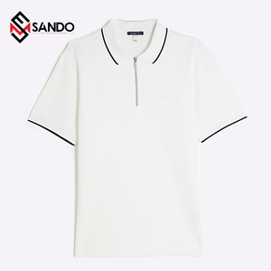 Camisetas de hombre de diseño personalizado de alta calidad para verano tela de punto transpirable con patrón de letras impresas solapa de Golf transpirable - Product Image 6
