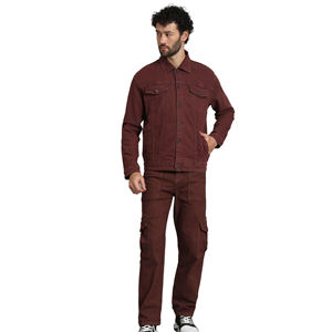 Customization <b>Mens</b> Slim Turn Down Collar Denim Washed Plus Denim Set Outerwear <b>Jeans</b> <b>Men</b> Sets - Product Image 1