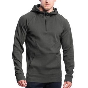 Veste décontractée de style nouveau pour hommes pour l'automne et l'hiver Sweats à capuche à manches longues avec demi-fermeture éclair en polaire - Product Image 4