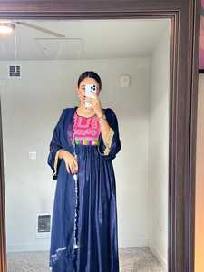 New Arrival Women's Long-Sleeved Afghani Style Dress Embroidered Modest Party Dress with Lace Zipper Decor Wholesale Price - Product Image 4