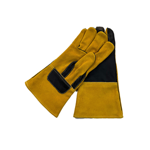 Guantes de seguridad de piel de vaca XL personalizados de alta protección Brazalete De cuero resistente al calor para trabajo de soldadura TIG Mig - Product Image 1