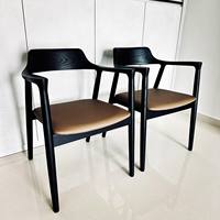 Ensemble de table en teck massif de style Hiroshima contemporain, 4 places, moderne, pour intérieur/extérieur, restaurant, salon, extérieur
