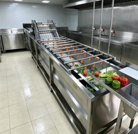 Automatische groentebellenreinigingsmachine, commerciële fruitbellenwasmachine