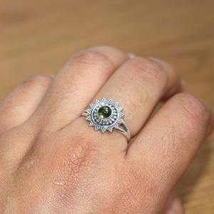 Handmade Classical Ring 925 Solid <b>Silver</b> Jewelry For Women 925 Sterling <b>Silver</b> Tourmaline Gemstone Boho Style Ring Gift Sister - Product Image 2