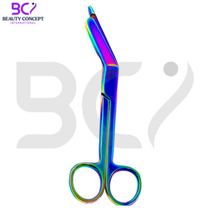 กรรไกรผ้าพันแผลสำหรับผ่าตัดแบบมีด้ามจับมีสีต่างกันผลิตภัณฑ์บริการ OEM ทำจากสเตนเลส - Product Image 5