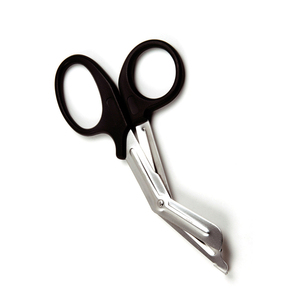 Tijera de vendaje de primeros auxilios, tijeras quirúrgicas universales de acero inoxidable con mango de plástico negro - Product Image 4