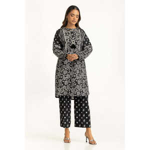 Ensemble coordonné bohème noir en satin imprimé pour femme, taille XS, tenue deux pièces pour le bureau, printemps/été, nouveauté, 3 pièces - Product Image 2