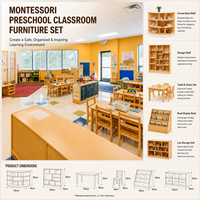 Meubles de maternelle Montessori, table et chaises de sécurité pour enfants, mobilier de classe en bois pour garderie, école maternelle, enfants