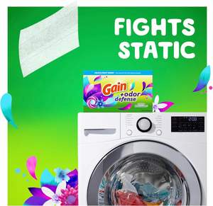 Feuilles assainissantes pour sèche-linge Gain Plus Odor Defense, parfum Super Fresh Blast, 120 unités, aide à lutter contre l'électricité statique et les odeurs, feuilles pour le linge - Product Image 1