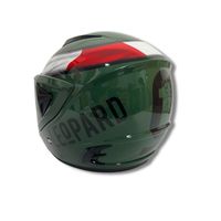 Nouveau casque demi-face italien à rayures vertes brillantes de haute qualité |   Visière en matériau ABS transparent/argenté/iridium/arc-en-ciel |