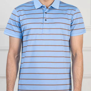 Chemises décontractées pour hommes de haute qualité 220 g/m², col montant uni, manches courtes, écologiques, respirantes, séchage rapide, polyester/coton - Product Image 1