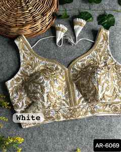 Latest Fashionable South Indian Pure Cotton Silk Blouse Casual and Wedding Wear Heavy Embroidery Work Blouse Collectionas - Product Image 6