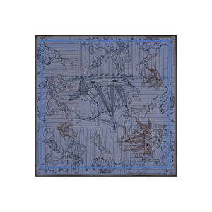 Écharpe carrée vintage en satin de soie, impression numérique double face, 90x90cm - Product Image 2