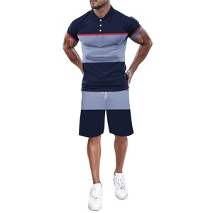 Polo personalizado transpirable de alta calidad para hombre, conjunto de pantalones cortos, hecho en fábrica, transpirable, informal, de verano, venta al por mayor, diseño liso en blanco - Product Image 3