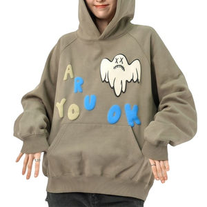 Jersey de felpa francesa de algodón de 400gsm 100% de alta calidad para hombre, lavada con ácido Sudadera con capucha, sin hilo, estampado de soplo, suministro ODM de invierno - Product Image 1