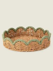 Modern Rattan Serving <b>Tray</b> With Minimal Detailing Ideal For Displaying <b>Drinks</b> Plants Magazines Or Home Essentials - Product Image 3