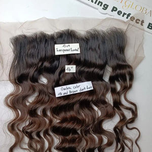 Haute qualité Transparent dentelle frontale Ombre-couleur naturel droit vierge cheveux non transformés cheveux vietnamiens pour les femmes noires - Product Image 1