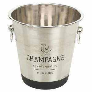 Enfriador de cerveza maciza para Bar & Wine, cubo de hielo de madera y mango de acero y cubos de hielo, bañeras para bebidas con mango - Product Image 1