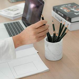 Natural Marble Pencil <b>Pen</b> Holder Jar for Desk, Marble <b>Pen</b> Holder Hand Made,, Stone <b>Pen</b> and Pencil Holder Cups Desk Organization - Product Image 6