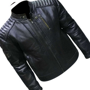 Écussons de broderie personnalisés pour hommes Bomber imperméable en cuir de haute qualité Veste en cuir véritable de rue classique - Product Image 6