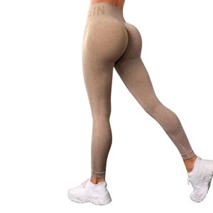Womens High Waist Seamless Scrunch <b>Leggings</b> Summer Sports Gym Workout Joggers for Run Yoga Training Solid <b>Pattern</b> - Product Image 2