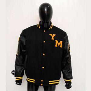 OEM personnalisé hommes Vintage laine Varsity Baseball Letterman Style Veste col montant collège Patchwork pour l'hiver pour l'université - Product Image 6