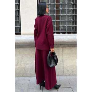 Ensemble jupe midi et tricot 10231 Tissu tricoté confortable - Product Image 4