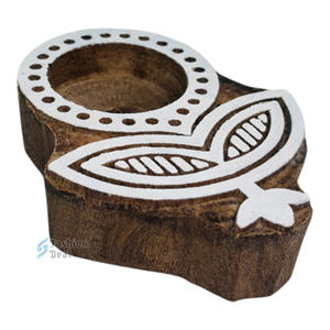 Smart Fashion Deal Wooden Flower Handmade Eco-Friendly <b>Tealight</b> <b>Holder</b> (Without <b>Tealight</b> Candle) 2 Color Print Rajasthan - Product Image 3