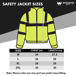 เสื้อแจ็คเก็ตนิรภัยสะท้อนแสง ANSI Class 2 กันน้ำ แขนยาว สำหรับงานก่อสร้างบนถนน - Product Image 6