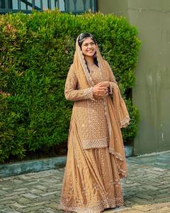 Designer pakistanais Style traditionnel femmes fête porter Salwar Kameez avec Dupatta indien ethnique Sharara costume haut-Palazzo - Product Image 1