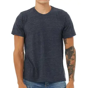 Navy slub custom wholesale triblend t shirts best Men's Soft style Cotton T-Shirt New Summer Men's T Shirt Solid Oversized tees