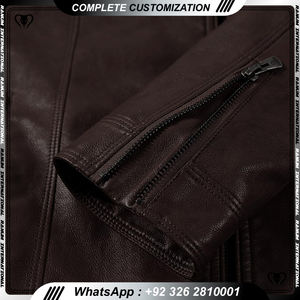 Men's Leather Jacket for Biker <b>Distressed</b> Genuine <b>Top</b> Quality Material Wholesale Price Causal Leather Jackets - Product Image 4