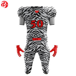 ชุดเสื้อเจอร์ซี่อเมริกันฟุตบอลเสื้อระบายอากาศแขนสั้นพิมพ์ซับลิเมชันขนาดใหญ่พิเศษโลโก้ตามสั่งแบบแฮนด์เมด - Product Image 2