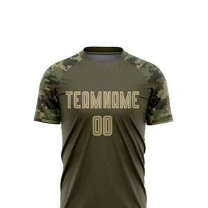ชุดฟุตบอลชายแบบกำหนดเอง ลายพราง โพลีเอสเตอร์ เสื้อเจอร์ซีย์ กางเกงขาสั้น พิมพ์ลายแบบ Sublimation พร้อมชื่อทีมและหมายเลข สำหรับทุกฤดูกาล - Product Image 4