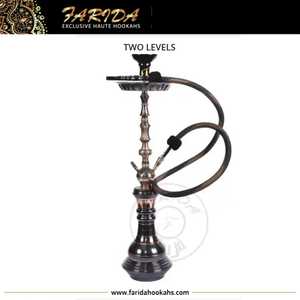 Mini Narguile Egipcia Tradicional Premium, Diseño Único, Latón Macizo, Farida de Dos Niveles, Grabado a Mano, Estilo Laca de Lujo, Shisha - Product Image 5