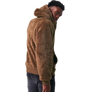Pull-over à capuche en polaire Teddy confortable pour hommes de style OEM Manteau d'hiver teint uni surdimensionné sur mesure avec impression numérique Stock - Product Image 4