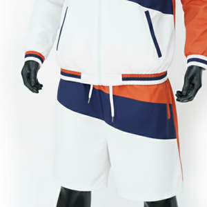 Coupe-vent réfléchissant survêtements en nylon pour hommes vente en gros de deux pièces coupe-vent personnalisé ensemble court veste 100% polyester Streetwear - Product Image 3