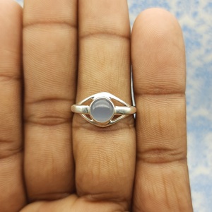 แหวนเงิน925ทำด้วยพลอยคาลซิโดนีเครื่องประดับแหวนเงิน925ทำด้วยมือสไตล์โบฮีเมียน - Product Image 6