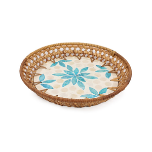 Bandeja de desayuno de ratán con incrustaciones de madreperla Bohemia natural de alta calidad para pan, comida, fruta, venta al por mayor de Vietnam - Product Image 4
