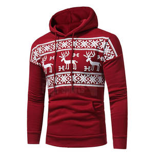 Vente en gros de services OEM Sweats à capuche de Noël au meilleur design Sweats à capuche de Noël légers et de couleur unie - Product Image 1
