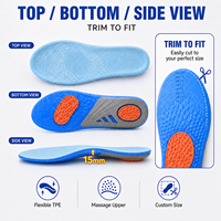 Semelles orthopédiques de sport en gel TPE absorbantes et confortables avec massage et amorti pour chaussures