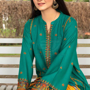 Ensemble de 3 pièces semi-cousu pour femmes, shalwar kameez dupatta prêt à porter, shalwar kameez dupatta pour femmes - Product Image 2