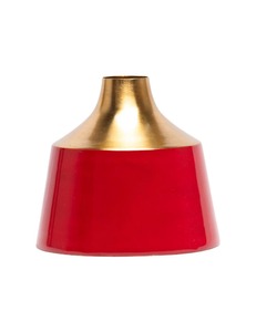 Jarrón de Metal dorado y rojo, elegante pieza decorativa para sala de estar, dormitorio, mesa de comedor, oficina y decoración moderna para el hogar - Product Image 1