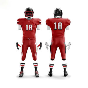 Uniforme de Fútbol Americano de Alta Calidad OEM, 100% Poliéster, Color Sólido, Transpirable, Tallas Grandes, Mangas Cortas - Product Image 4