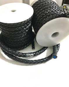 Cuerdas trenzadas Bolo de cuero hechas a medida en tamaño 5 mm Disponible en color negro Ideal para diseñadores de vestidos - Product Image 3