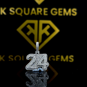 Pendentif personnalisé en argent sterling 925 en forme de cœur avec moissanite taille brillant ronde et breloque plaquée or, style hip-hop - Product Image 5
